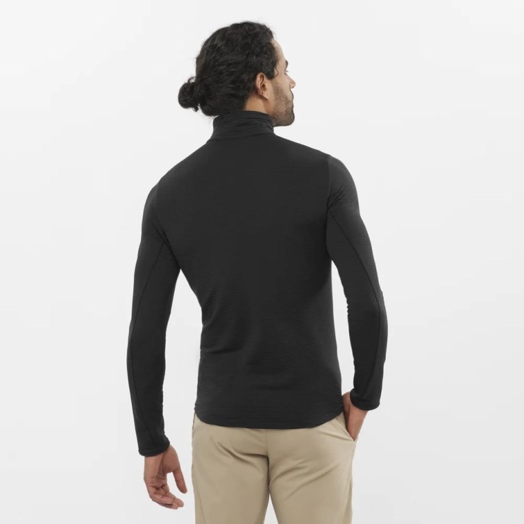 Black Salomon Outline Half Zip Men's Sweatshirt | IE MY1496